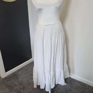 aerie White Tiered Maxi Skirt - Boho Flow